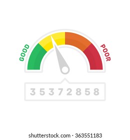 Credit Score Gauge. Vector illustrations manometer on white background. Vector EPS 10.