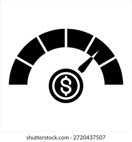 Credit Score Glyph Icon Vector Illustration