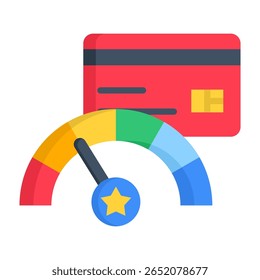 Ícone de Pontuação de Crédito - Ilustração de Vetor Simples