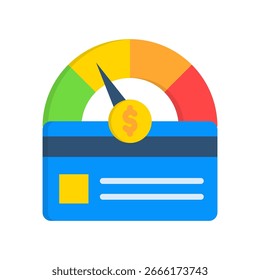 Icono de puntuación de crédito Ilustración vectorial plana