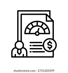 Credit Score Icon Line Ilustração vetorial