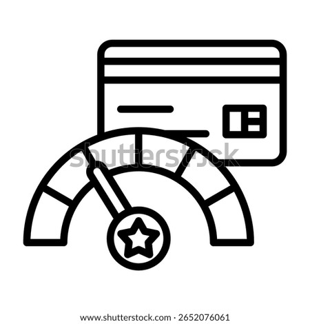 Credit Score Icon Line Vector Illustration