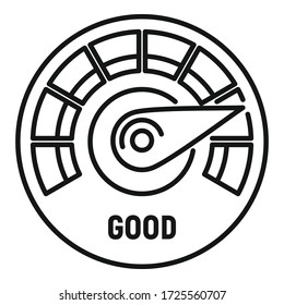 Credit score icon. Outline credit score vector icon for web design isolated on white background
