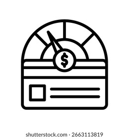 Ilustración vectorial de esquema de icono de puntuación de crédito