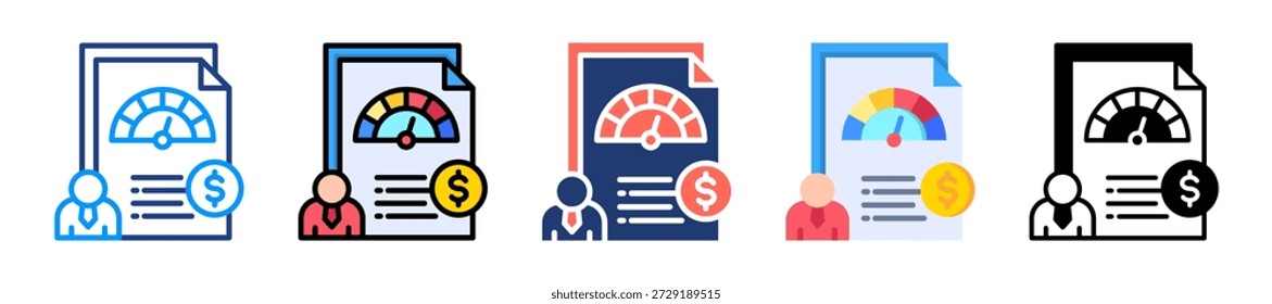 Credit Score Icon Set Multiple Style Coleção Ilustração vetorial