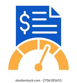 Icono de puntuación de crédito Ilustración vectorial de diseño de color sólido