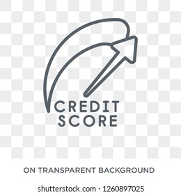 credit score icon. Trendy flat vector credit score icon on transparent background from general  collection. High quality filled credit score symbol use for web and mobile