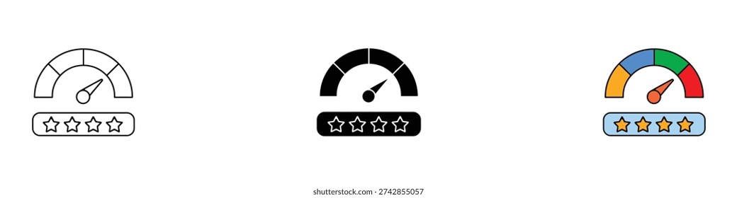 Credit score icon vector. Customer satisfaction rating symbol for performance evaluation and feedback. Vector Illustration.