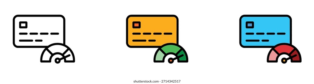 Icono de puntuación de crédito Vector. Símbolo de opción de pago flexible. Ilustración vectorial.