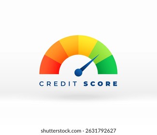 credit score indicator meter concept for finance report vector