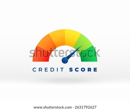 credit score indicator meter concept for finance report vector