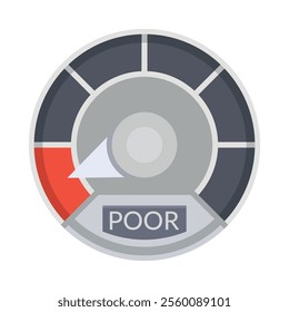 The credit score indicator shows the value from poor to excellent range. This chart is a useful tool for people to evaluate their financial well-being and creditworthiness.