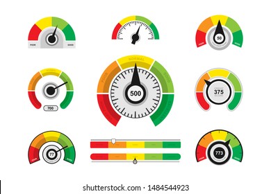 Credit Score Indicators Color Levels Poor Stock Vector (Royalty Free ...