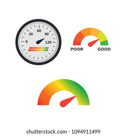 Credit score indicators. Gauges vector set