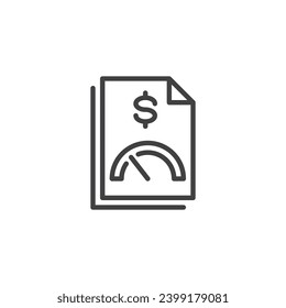 Credit score line icon. linear style sign for mobile concept and web design. Credit score meter outline vector icon. Symbol, logo illustration. Vector graphics