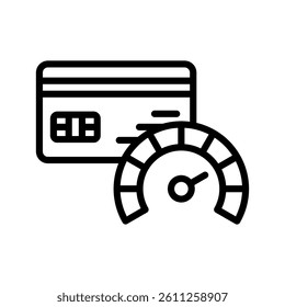 Credit Score Line Vector Illustration On White Background.