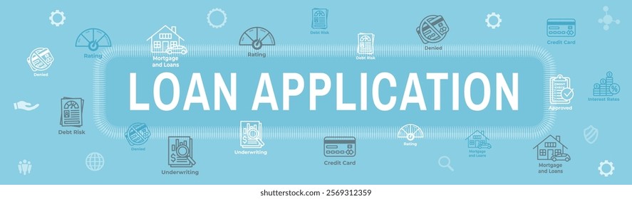 Credit Score for Loan Refinance - Application Icon Set and Web Banner