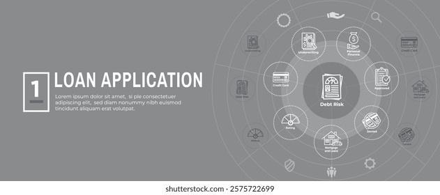 Credit Score for Loan Refinance - Application Icon Set and Web Banner