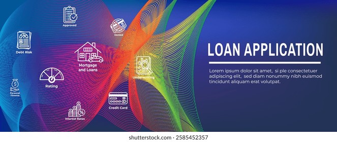 Credit Score for Loan Refinance - Application Icon Set and Web Banner