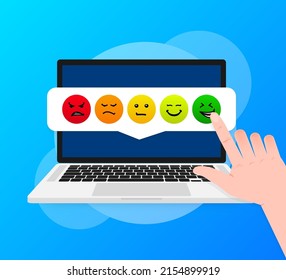 Credit score meter with different emotions vector concept isolated on white background