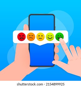 Credit score meter with different emotions vector concept isolated on white background