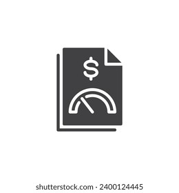 Icono vectorial del medidor de calificación crediticia. signo plano relleno para concepto móvil y diseño web. Icono de glifo de calificación crediticia. Símbolo, ilustración del logotipo. Gráficos vectoriales