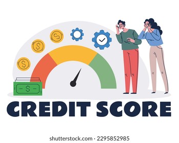 Credit score mortgage improve good consumer concept. Vector graphic design illustration