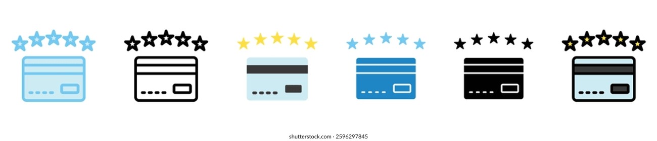 Credit Score multi style icon set, mini illustration. use for modern concept, print, UI, UX kit, web and app development. Vector EPS 10, related to money investment, finance, economy, business.