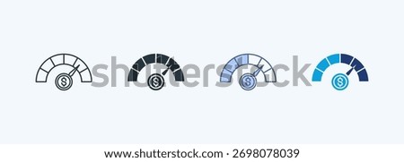 Credit Score Multiple Style Icon Collection