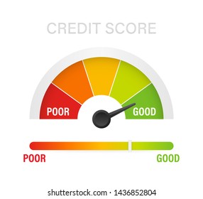 Credit Score Scale Showing Good Value. Vector Stock Illustration.