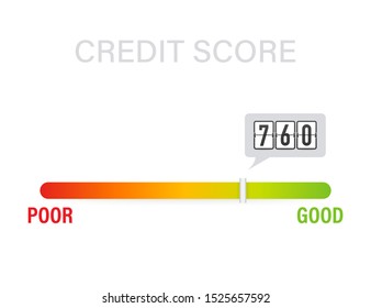 Credit score scale showing good value. Vector illustration.