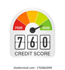 Credit score scale showing good value. Vector stock illustration.