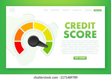 Credit score scale showing good value. Vector illustration
