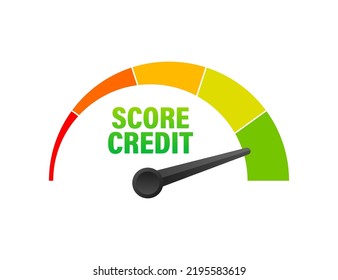 Credit score scale showing good value. Vector illustration.