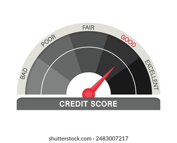 credit score semi circle good vector design black white