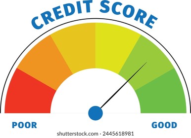 Credit score speedometer showing good value