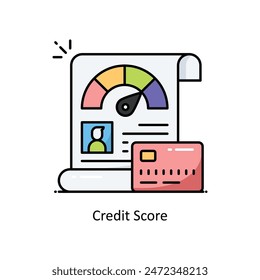 Credit Score vector filled outline icon style illustration. Symbol on White background EPS 10 File