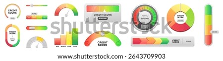 Credit score vector icon set