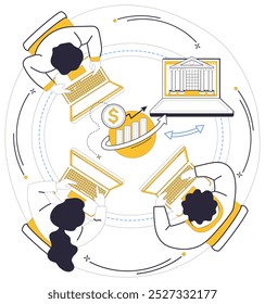 Credit score vector illustration. Analyzing credit report is akin to deciphering intricate language financial success In symphony finance, credit score plays role crucial musical note