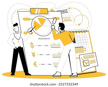 Credit score vector illustration. The credit score concept is guiding star, navigating businesses through economic galaxy Information becomes currency financial exchange, traded and verified