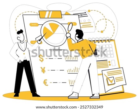 Credit score vector illustration. The credit score concept is guiding star, navigating businesses through economic galaxy Information becomes currency financial exchange, traded and verified