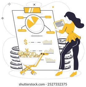 Credit score vector illustration. The currency trust circulates seamlessly in economic marketplace, driven by credit scores Personal finance journeys through pathways credit scores, mapping out