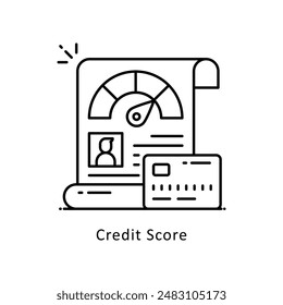 Credit Score vector  outline icon style illustration. Symbol on White background EPS 10 File