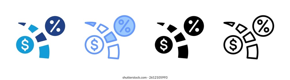 Credit Scoring Model icon set multiple style collection