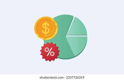 Credit share, pay balance owed, payment in installments icon, financial plan, return advance.on white background.Vector Design Illustration.