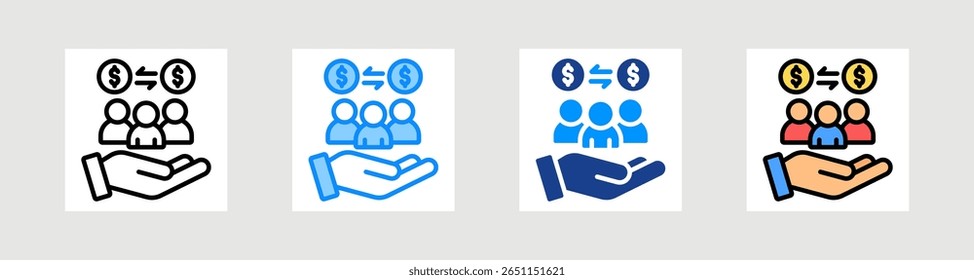 Credit Union Icon Collection Set Multiple Style