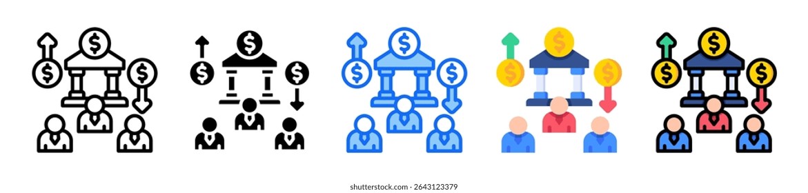 Credit Union Icon Element For Design Multiple Style