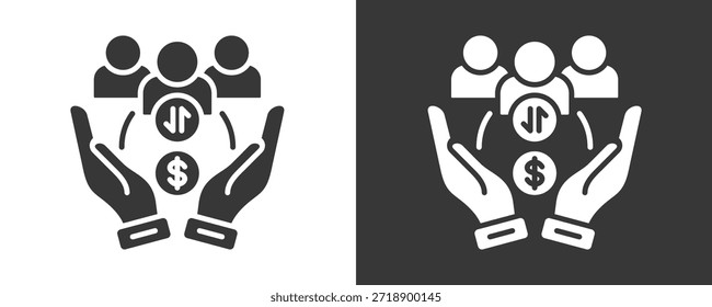 Colección De Vector Del Conjunto Del Icono De La Cooperativa De Crédito Aislada En Blanco Y Negro