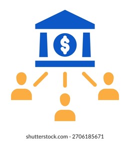 Ilustración vectorial de diseño de color sólido de Credit Union Icon