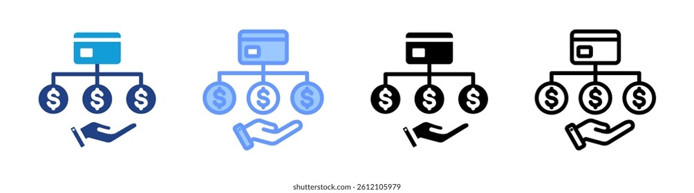 Credit Utilization icon set multiple style collection